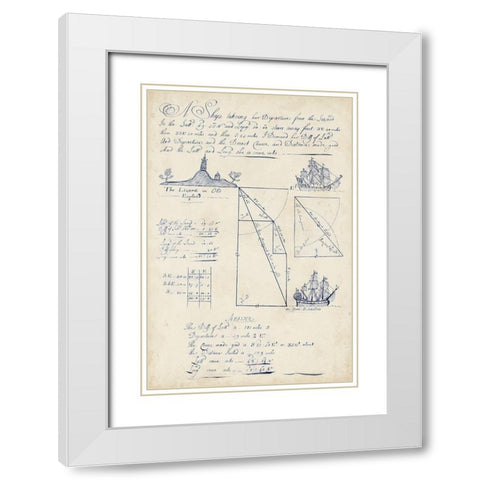 Nautical Journal V White Modern Wood Framed Art Print with Double Matting by Vision Studio