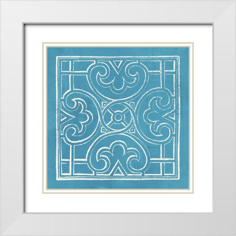 Garden Schematic II White Modern Wood Framed Art Print with Double Matting by Lawon, William