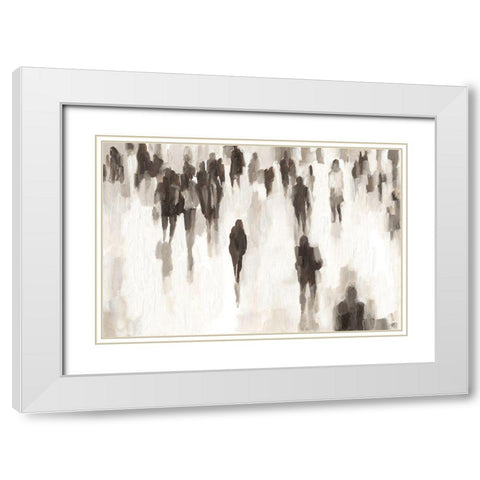 Commuters I White Modern Wood Framed Art Print with Double Matting by Harper, Ethan