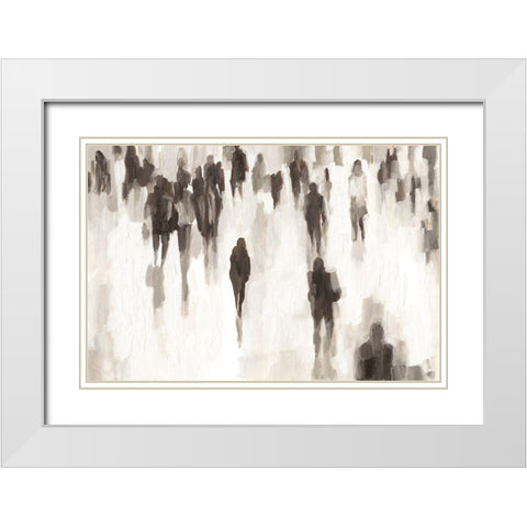 Commuters I White Modern Wood Framed Art Print with Double Matting by Harper, Ethan