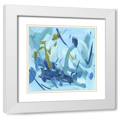 Into the Blue I White Modern Wood Framed Art Print with Double Matting by Wang, Melissa