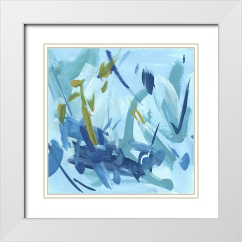 Into the Blue I White Modern Wood Framed Art Print with Double Matting by Wang, Melissa