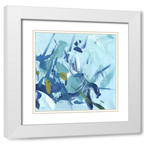 Into the Blue III White Modern Wood Framed Art Print with Double Matting by Wang, Melissa