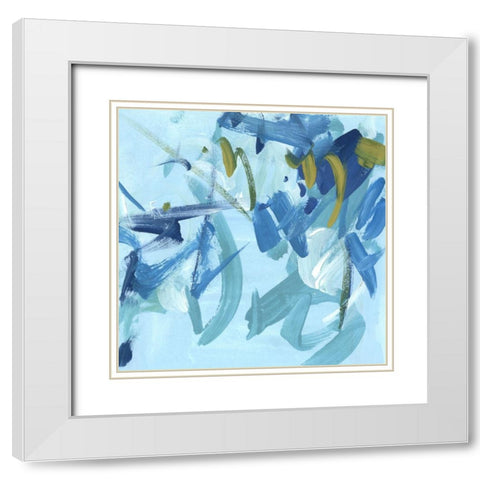Into the Blue IV White Modern Wood Framed Art Print with Double Matting by Wang, Melissa