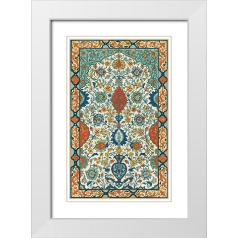 Non-Embellish Persian Ornament I White Modern Wood Framed Art Print with Double Matting by Vision Studio