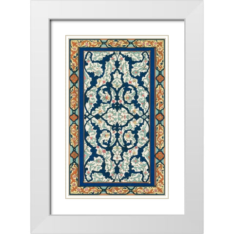 Non-Embellish Persian Ornament III White Modern Wood Framed Art Print with Double Matting by Vision Studio