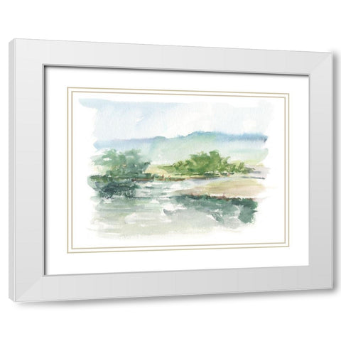 Spring Watercolor Sketch V White Modern Wood Framed Art Print with Double Matting by Harper, Ethan