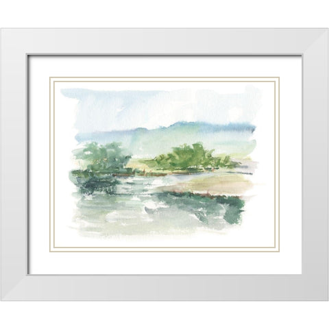 Spring Watercolor Sketch V White Modern Wood Framed Art Print with Double Matting by Harper, Ethan