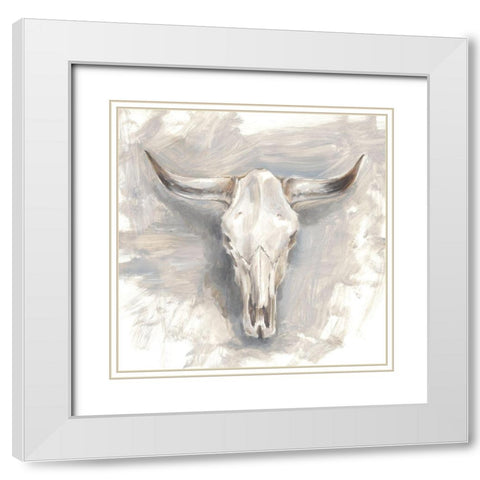 Cattle Mount II White Modern Wood Framed Art Print with Double Matting by Harper, Ethan