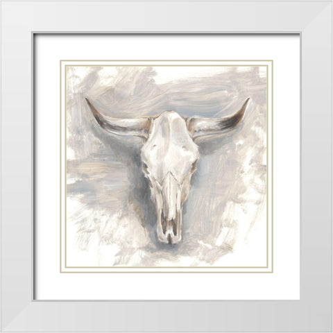 Cattle Mount II White Modern Wood Framed Art Print with Double Matting by Harper, Ethan