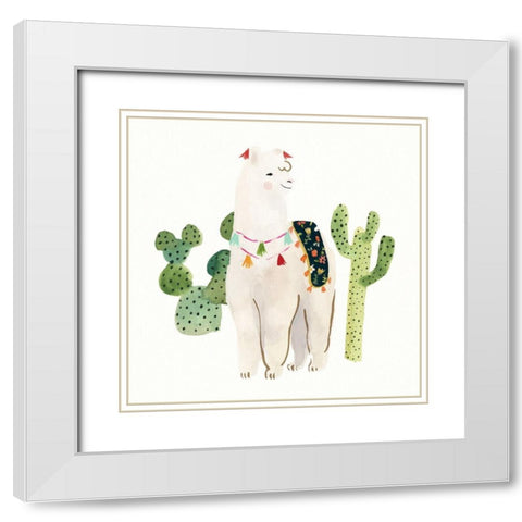 Sweet Alpaca I White Modern Wood Framed Art Print with Double Matting by Borges, Victoria