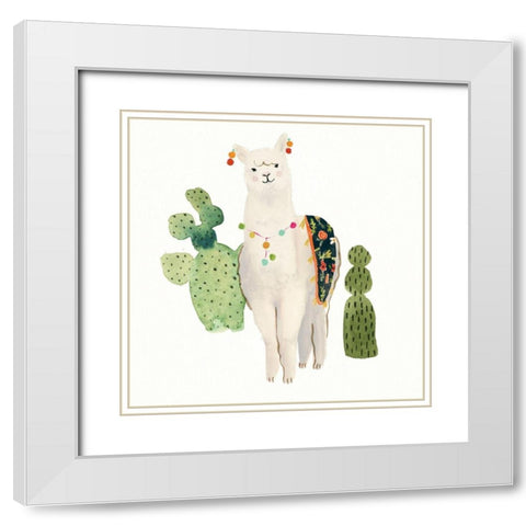 Sweet Alpaca V White Modern Wood Framed Art Print with Double Matting by Borges, Victoria