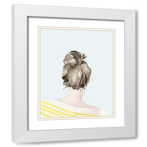 Top Knot Sailor Stripes I White Modern Wood Framed Art Print with Double Matting by Parker, Jennifer Paxton
