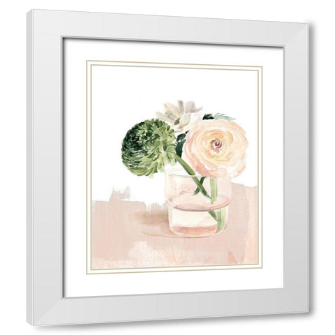 Bud Vase II White Modern Wood Framed Art Print with Double Matting by Parker, Jennifer Paxton