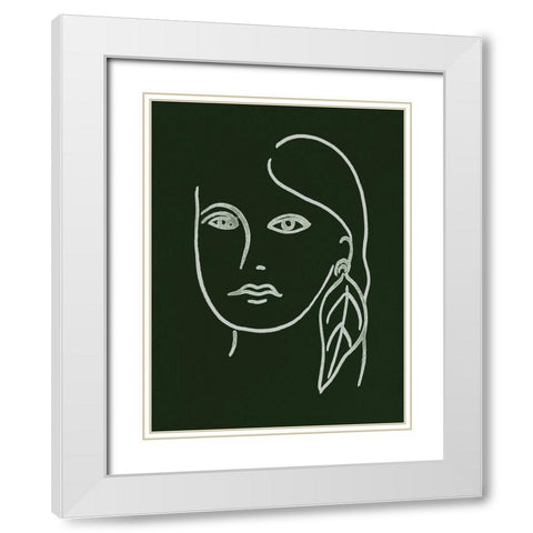 Malachite Portrait I White Modern Wood Framed Art Print with Double Matting by Wang, Melissa