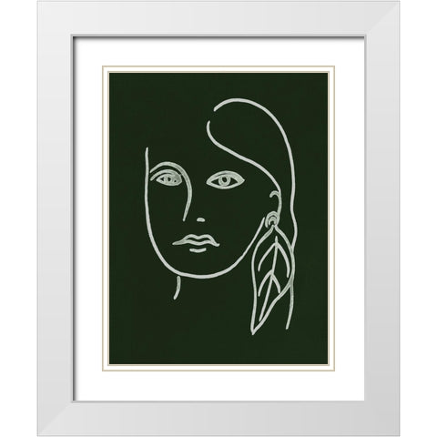 Malachite Portrait I White Modern Wood Framed Art Print with Double Matting by Wang, Melissa