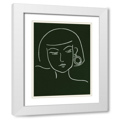 Malachite Portrait II White Modern Wood Framed Art Print with Double Matting by Wang, Melissa