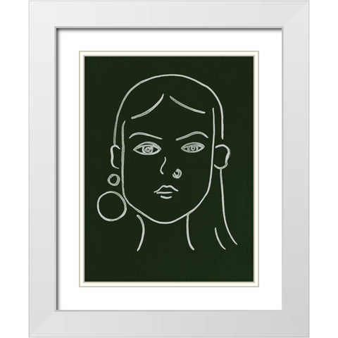 Malachite Portrait IV White Modern Wood Framed Art Print with Double Matting by Wang, Melissa