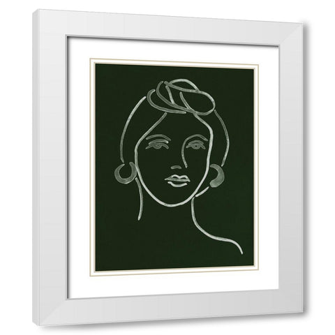 Malachite Portrait V White Modern Wood Framed Art Print with Double Matting by Wang, Melissa