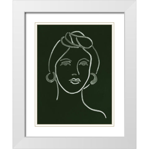 Malachite Portrait V White Modern Wood Framed Art Print with Double Matting by Wang, Melissa