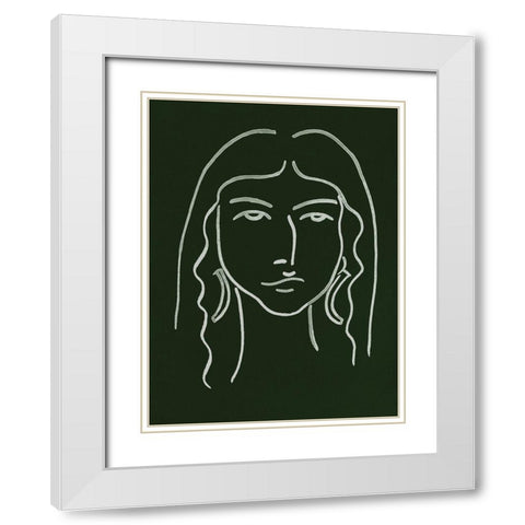 Malachite Portrait VI White Modern Wood Framed Art Print with Double Matting by Wang, Melissa