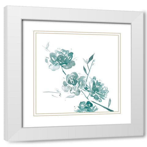 Traces of Flowers II White Modern Wood Framed Art Print with Double Matting by Wang, Melissa