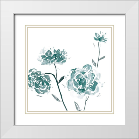 Traces of Flowers III White Modern Wood Framed Art Print with Double Matting by Wang, Melissa