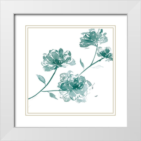 Traces of Flowers IV White Modern Wood Framed Art Print with Double Matting by Wang, Melissa