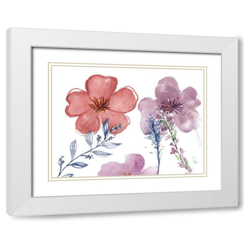 Spring Glory I White Modern Wood Framed Art Print with Double Matting by Wang, Melissa
