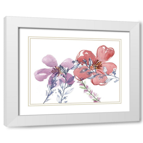 Spring Glory II White Modern Wood Framed Art Print with Double Matting by Wang, Melissa