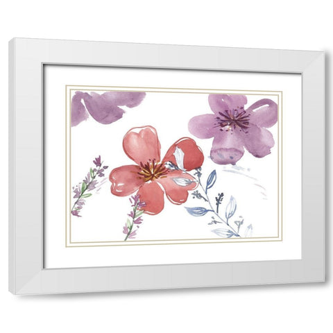 Spring Glory III White Modern Wood Framed Art Print with Double Matting by Wang, Melissa
