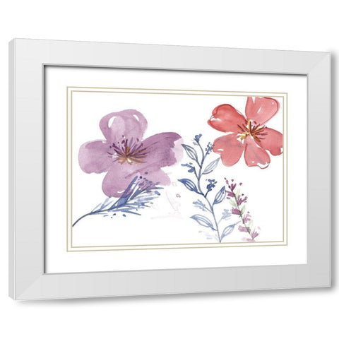 Spring Glory IV White Modern Wood Framed Art Print with Double Matting by Wang, Melissa