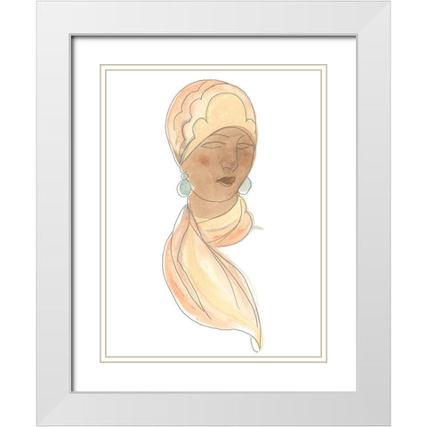 Flapper Fashion Sketches III White Modern Wood Framed Art Print with Double Matting by Vess, June Erica