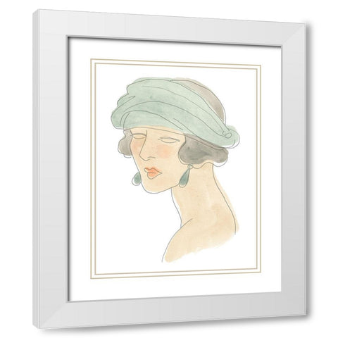 Flapper Fashion Sketches IV White Modern Wood Framed Art Print with Double Matting by Vess, June Erica