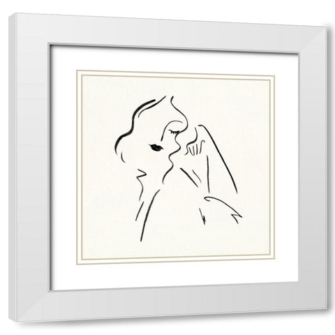Simple Study II White Modern Wood Framed Art Print with Double Matting by Borges, Victoria