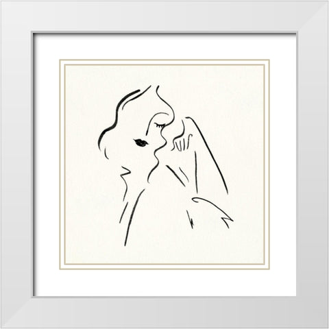 Simple Study II White Modern Wood Framed Art Print with Double Matting by Borges, Victoria