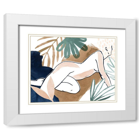 Tropical Laze I White Modern Wood Framed Art Print with Double Matting by Popp, Grace