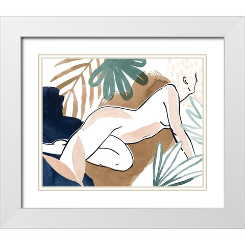 Tropical Laze I White Modern Wood Framed Art Print with Double Matting by Popp, Grace