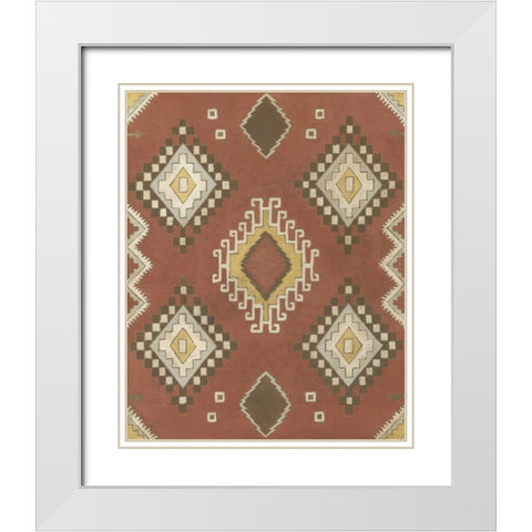 Non-Embellished Native Design II White Modern Wood Framed Art Print with Double Matting by Meagher, Megan