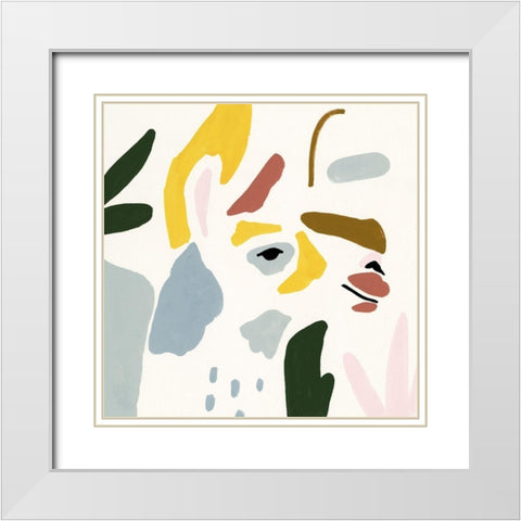 Llama Moderne III White Modern Wood Framed Art Print with Double Matting by Borges, Victoria