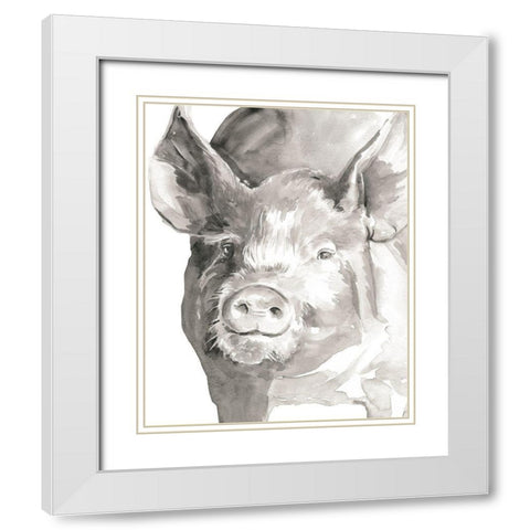 Farm Faces III White Modern Wood Framed Art Print with Double Matting by Parker, Jennifer Paxton