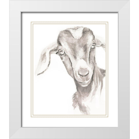 Farm Faces IV White Modern Wood Framed Art Print with Double Matting by Parker, Jennifer Paxton