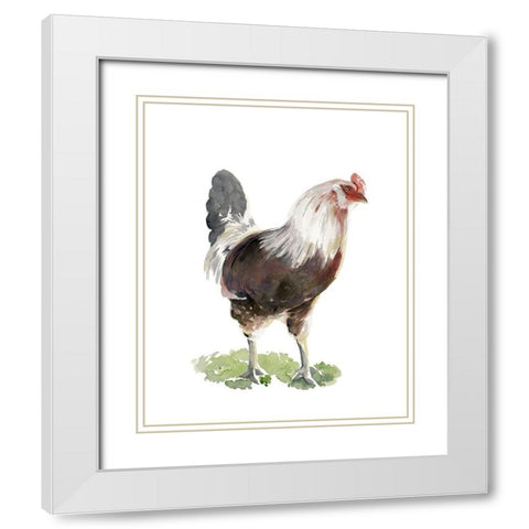 Chicken Dance I White Modern Wood Framed Art Print with Double Matting by Parker, Jennifer Paxton