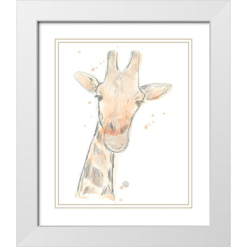 Blush Savannah II White Modern Wood Framed Art Print with Double Matting by Vess, June Erica