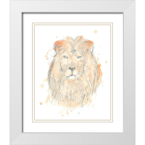 Blush Savannah III White Modern Wood Framed Art Print with Double Matting by Vess, June Erica