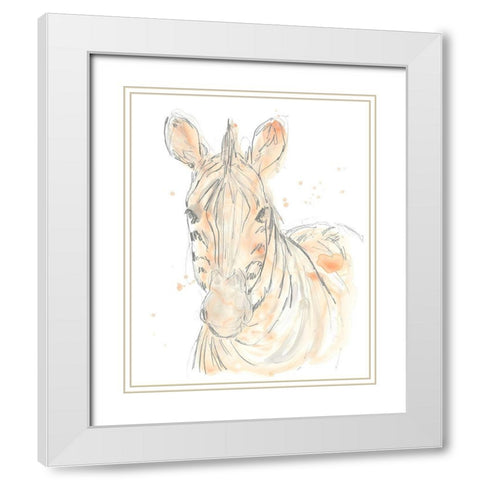 Blush Savannah IV White Modern Wood Framed Art Print with Double Matting by Vess, June Erica
