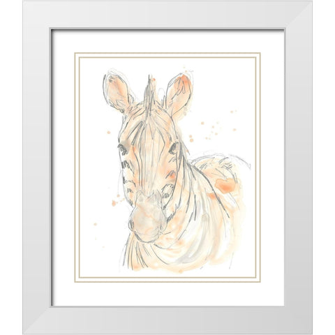 Blush Savannah IV White Modern Wood Framed Art Print with Double Matting by Vess, June Erica