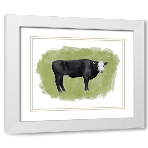 Hereford Graze I White Modern Wood Framed Art Print with Double Matting by Popp, Grace