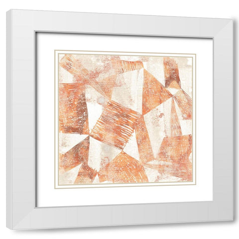 Red Earth Textile II White Modern Wood Framed Art Print with Double Matting by Vess, June Erica