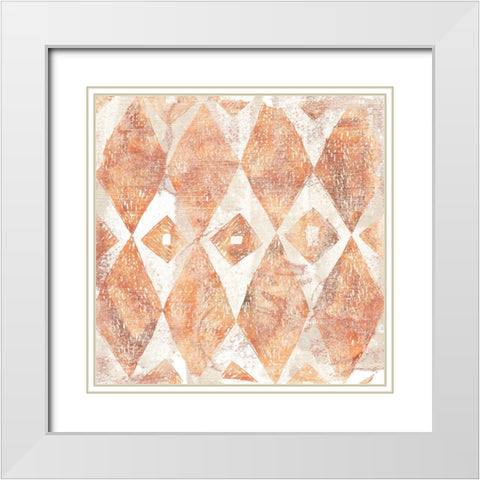 Red Earth Textile VI White Modern Wood Framed Art Print with Double Matting by Vess, June Erica
